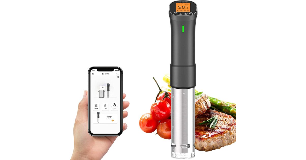 Set Cuiseur Sous Vide INKBIRD WiFi - Thermoplongeur ISV-100W + Machine Sous Vide Alimentaire